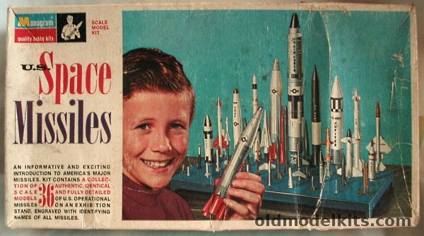 Monogram 1/128 US Space Missiles 2nd Issue- Titan II- Atlas- Minuteman II- Thor- Hound Dog- Corporal- Nike Hercules- Sergeant- Nike Ajax- Poseidon- Honest John- Terrier- La Crosse- ASROC- Rat- Sparrow- Bullpup- Falcon- Redstone- Jupiter- Spartan- Bomarc- Pershing- Talos, PS221-300 plastic model kit